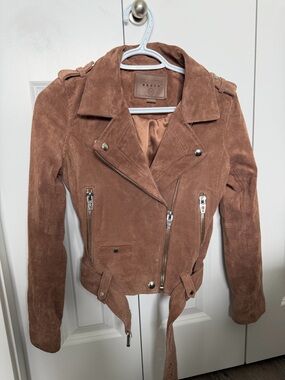 Blank NYC Suede Moto Jacket - Chestnut Brown